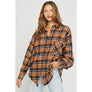 OVERSIZED PLAID SHIRT: Black White / M