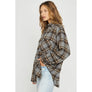 OVERSIZED PLAID SHIRT: Black White / M