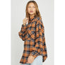 OVERSIZED PLAID SHIRT: Black White / M