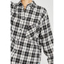 OVERSIZED PLAID SHIRT: Black White / M