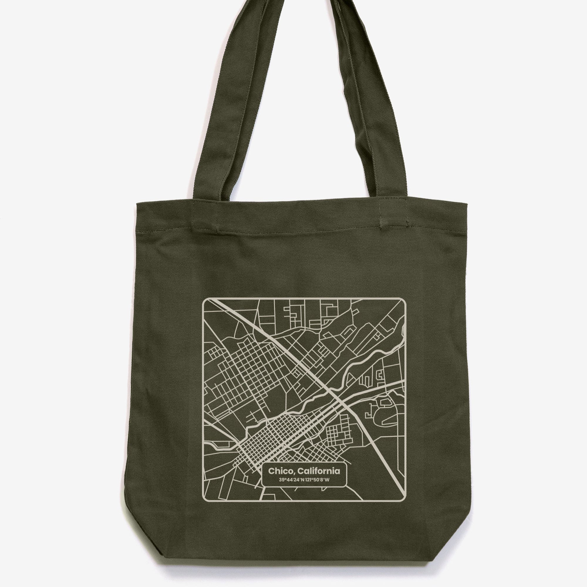 Chico Streets Map Carrie Tote Bag from Upper Park Clothing in Chico, Ca