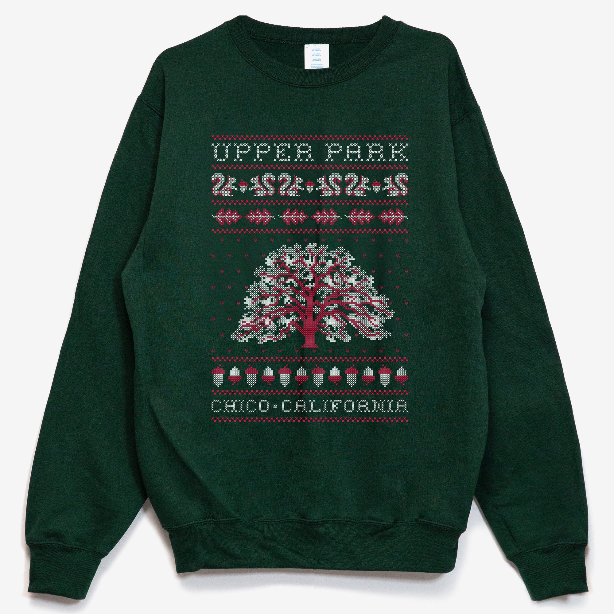 Upper Park Oak Tree Holiday Sweater from Upper Park Clothing in Chico, Ca