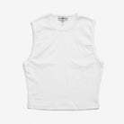 Basics Baby Ribbed Sleeveless Crew Neck White Shirt