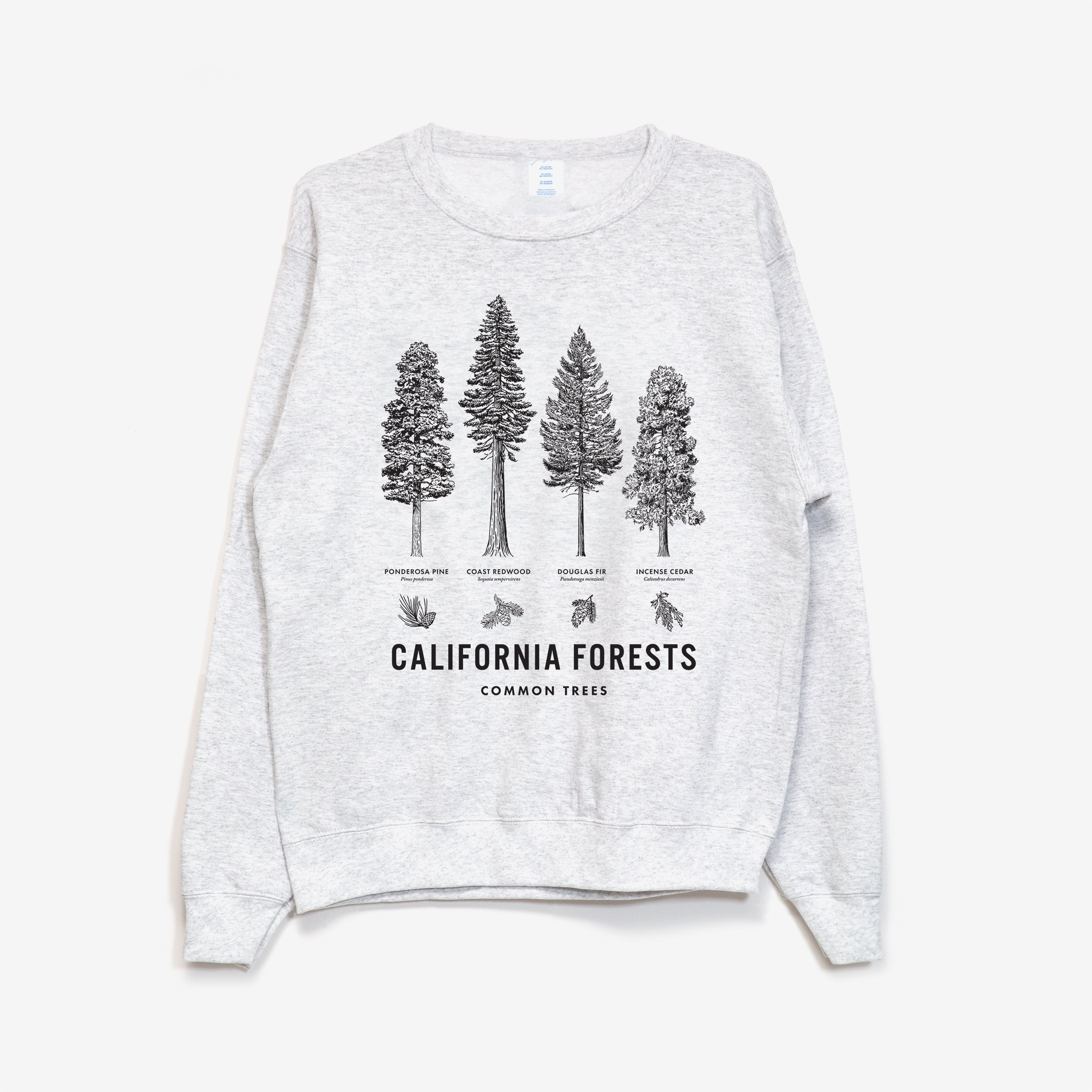 California Forests Trees Sweater - Crew Neck - Common Trees - Upper Park Clothing