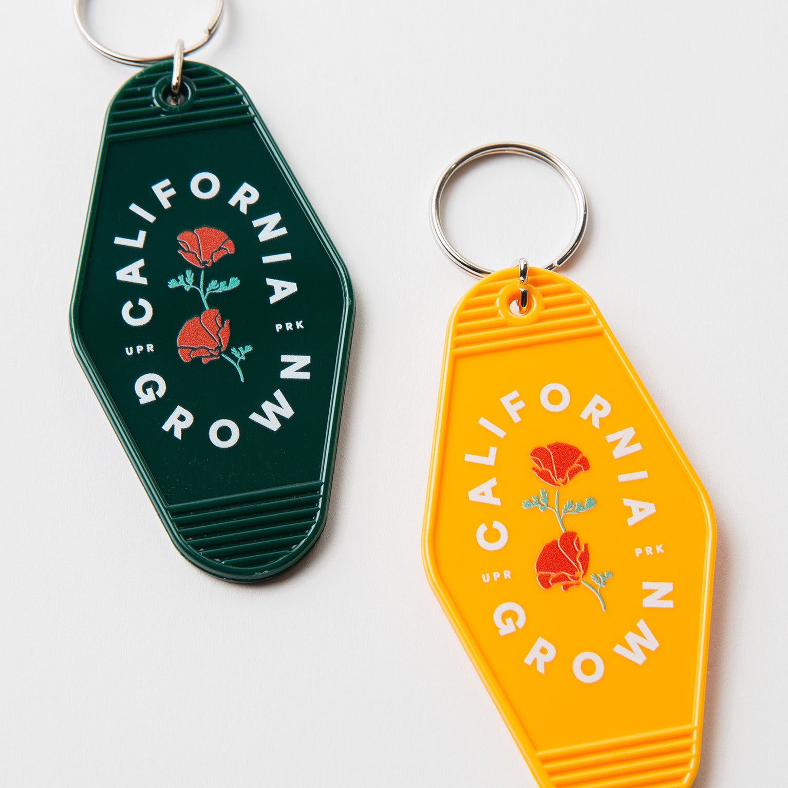 California Grown Vintage Style Hotel Keychain - Upper Park Clothing - Chico, CA