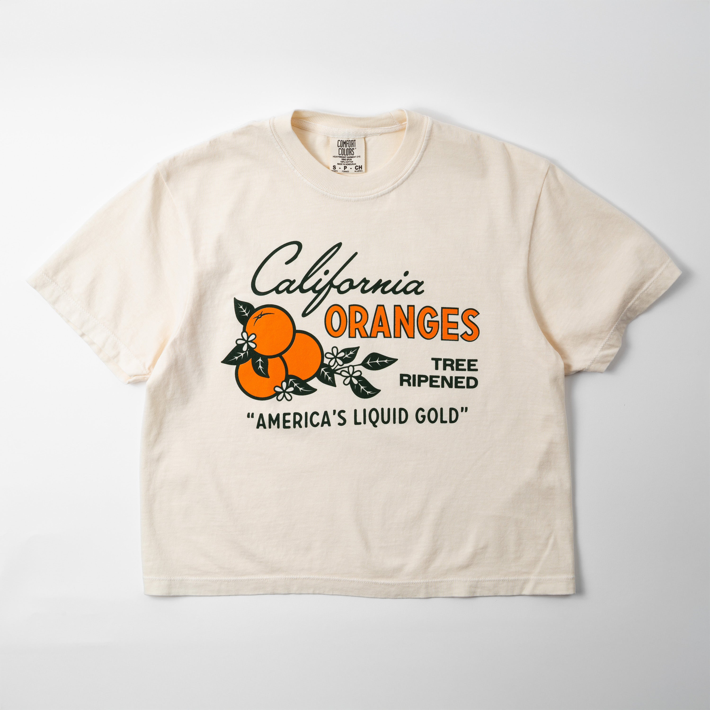 California Oranges Washed Boxy Tee - California Collection - Upper Park Clothing - Women's Vintage Style Shirt