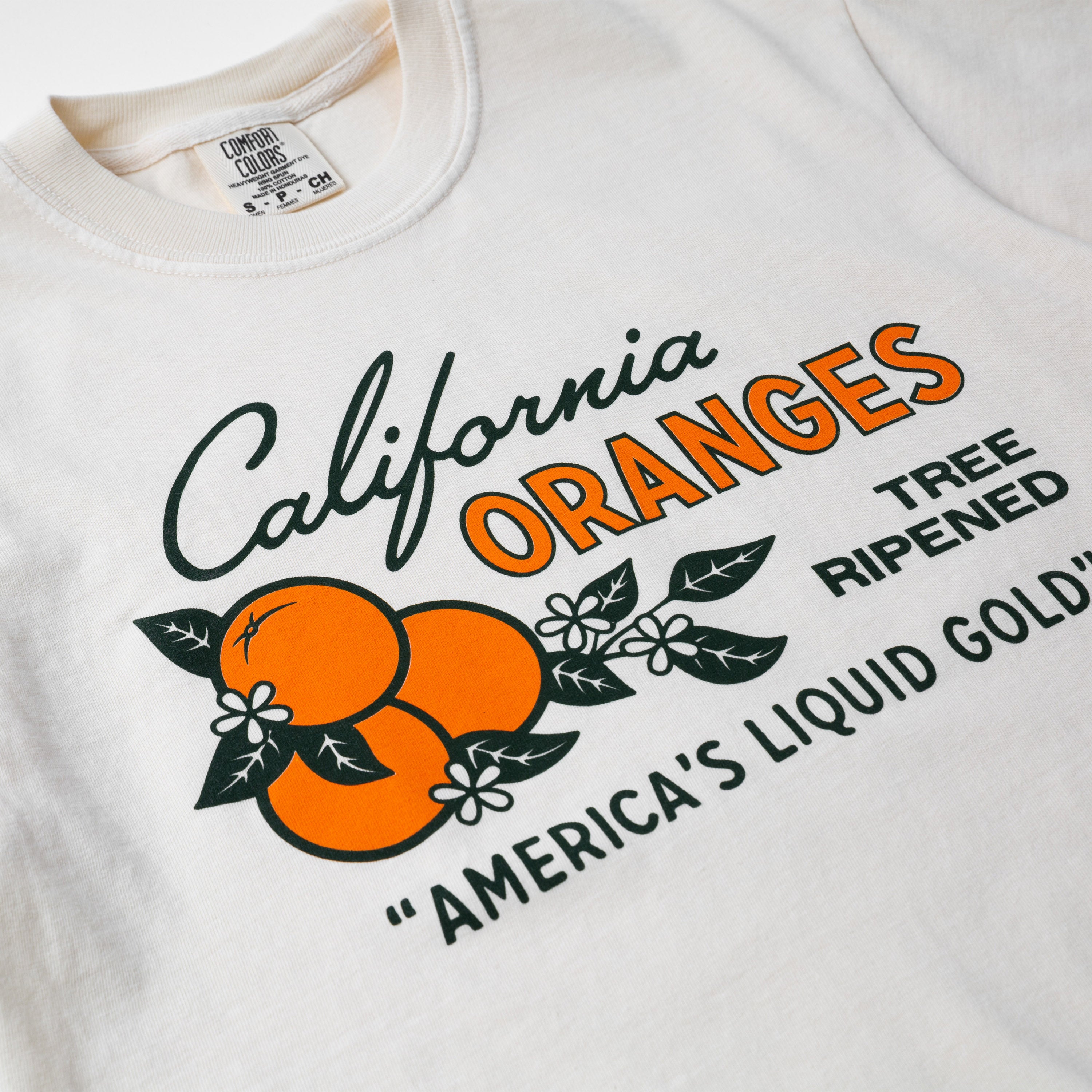 California Oranges Washed Boxy Tee - California Collection - Upper Park Clothing - Women's Vintage Style Shirt