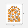 Vintage Style California Poppy Flower Poster Print