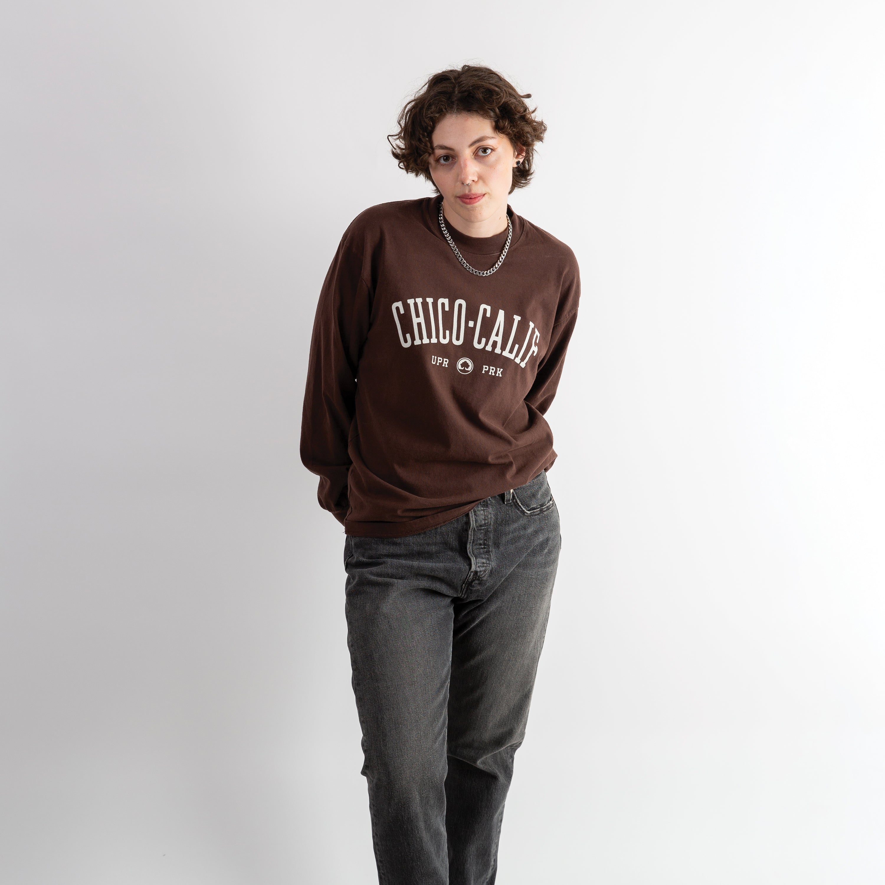 Chico Collegiate Long Sleeve Shirt - Mock Neck Style - Upper Park Clothing - Chico, CA