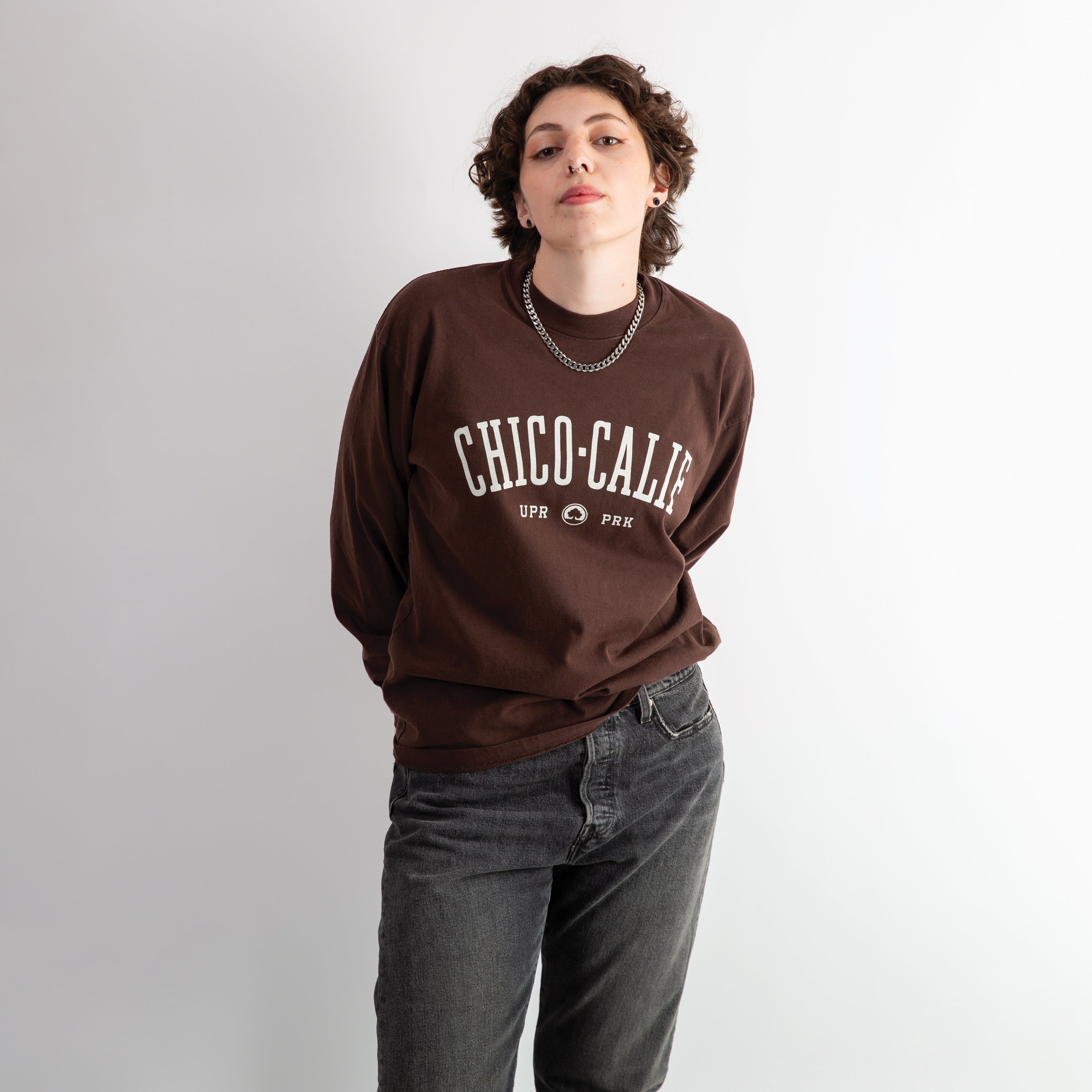 Chico Collegiate Long Sleeve Shirt - Mock Neck Style - Upper Park Clothing - Chico, CA