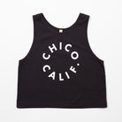 Chico Women's Tank Top - Upper Park Clothing - Off Black tank top with 'Chico Califo' text on a white background