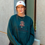 women leaning against a window at Hotel Diamond in Downtown Chico California wearing a Chico City of Trees Thrifty Crew from Upper Park Clothing
