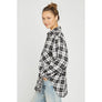 OVERSIZED PLAID SHIRT: Black White / M