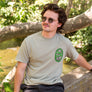 man sitting on a wall in Lower Bidwell Park wearing a Fifth and Ivy shirt from Upper Park Clothing