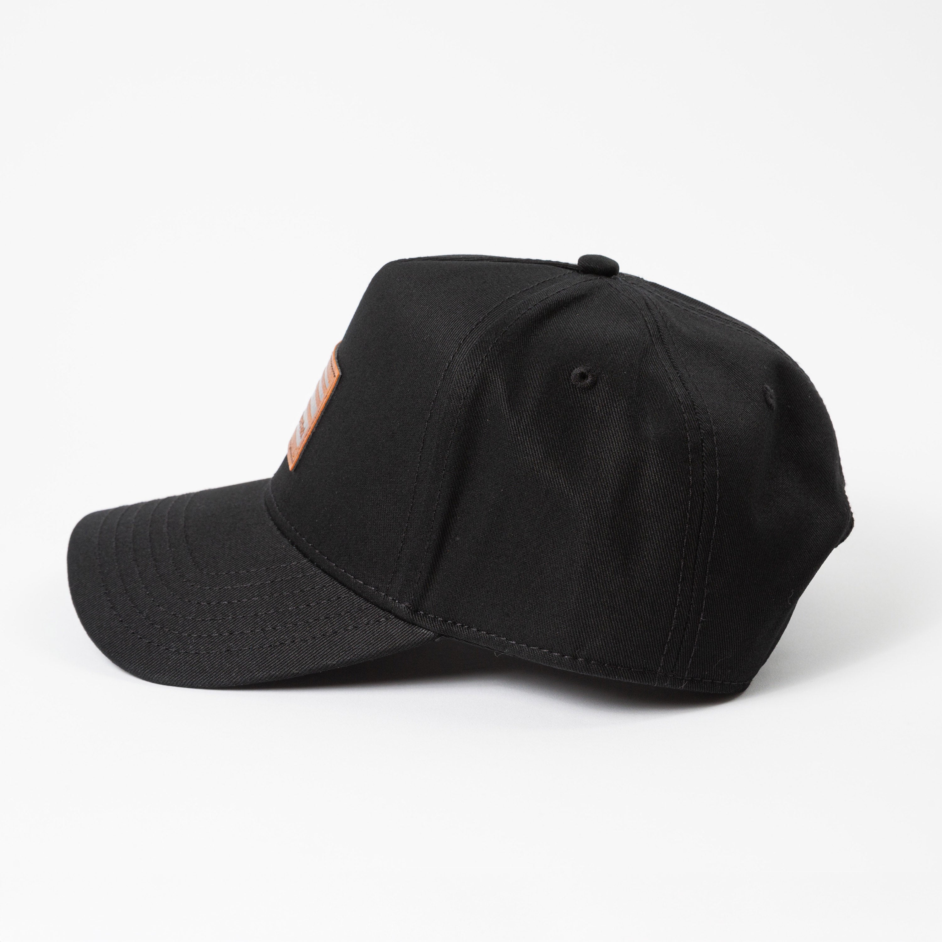 Leather Horizon Patch Frame Cap - Upper Park Clothing - Hat Collection