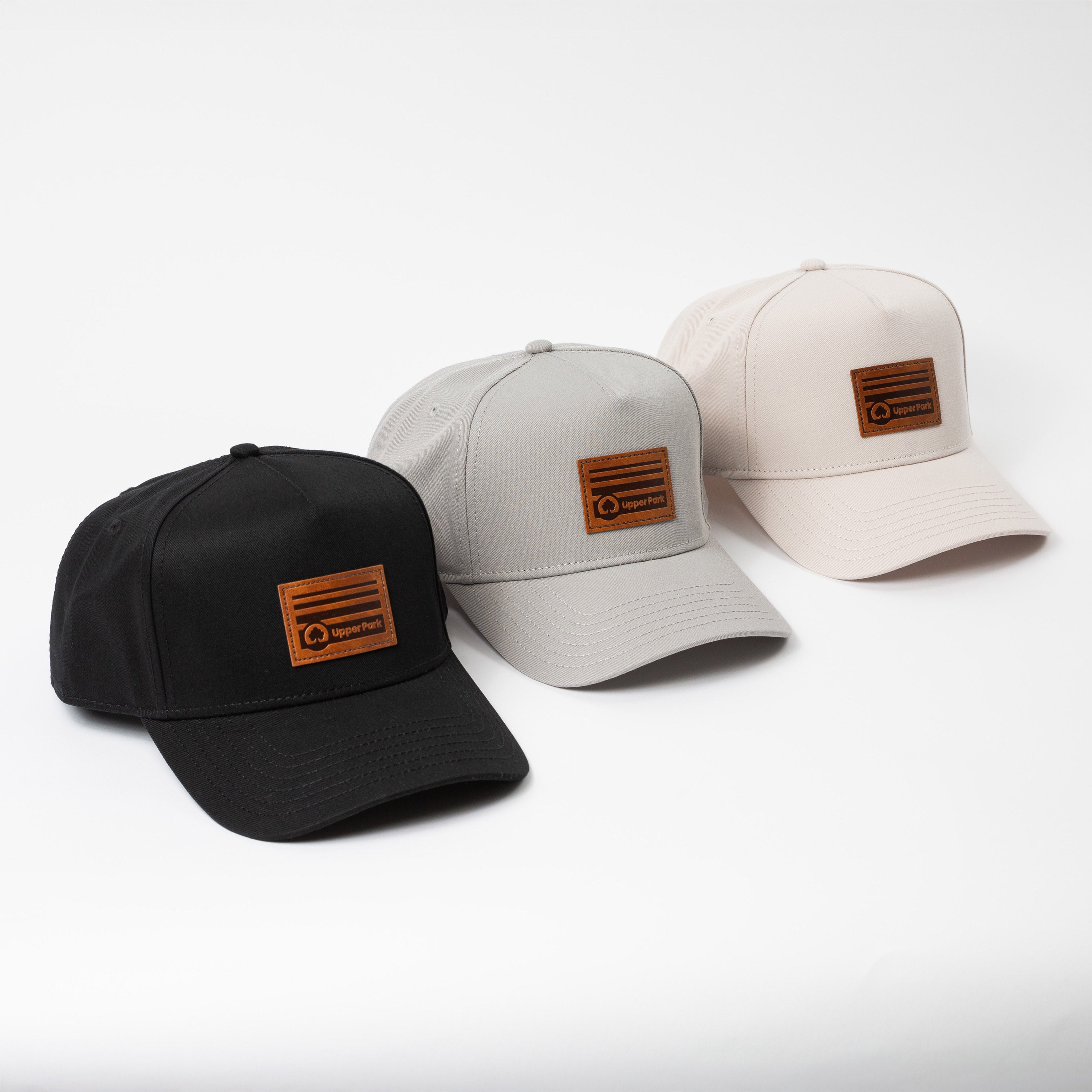 Leather Horizon Patch Frame Cap - Upper Park Clothing - Hat Collection