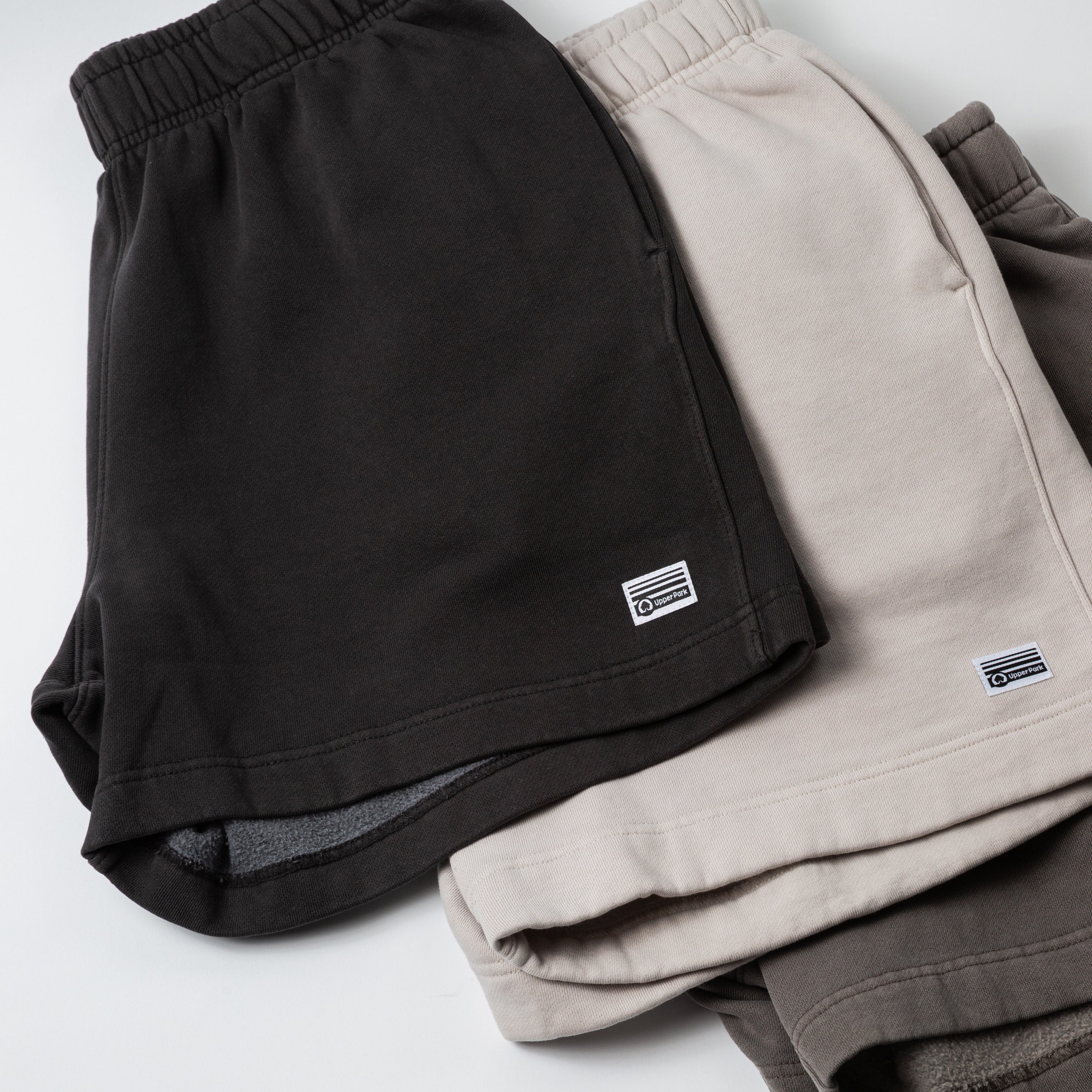 Relaxed Fit Track Short Sweatshirts - Garment Dyed Washed Cotton - Upper Park Basics Collection