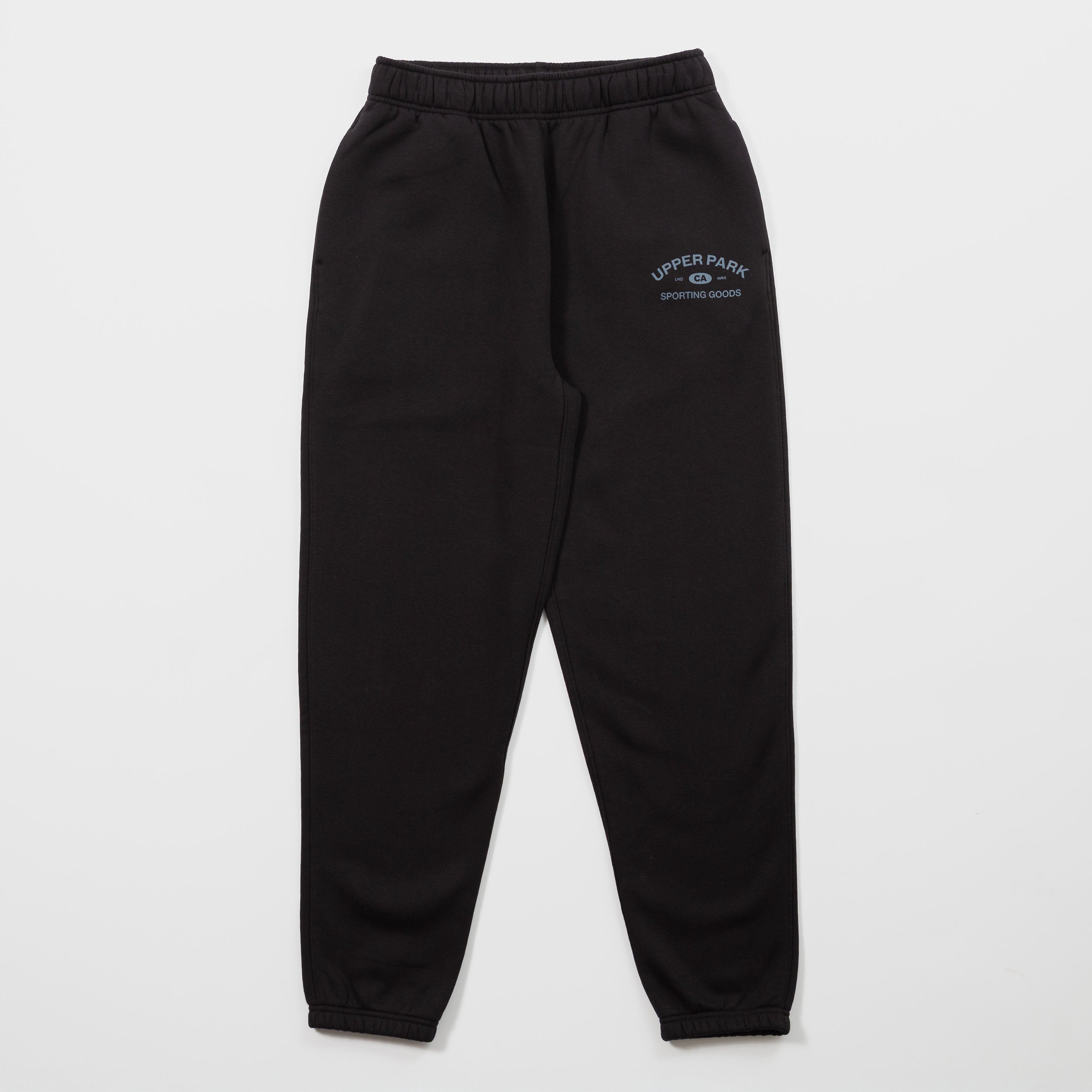 Black sweatpants with a logo on a white background - Upper Park Athletics Sweatpants Set