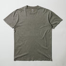 Upper Park Simple Stone Wash Tee - Basic men's shirt - mineral wash Moss green t-shirt on a light gray background