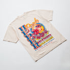 Upper Park Varsity Rose Football Tee - Beige t-shirt with colorful graphic design on a white background