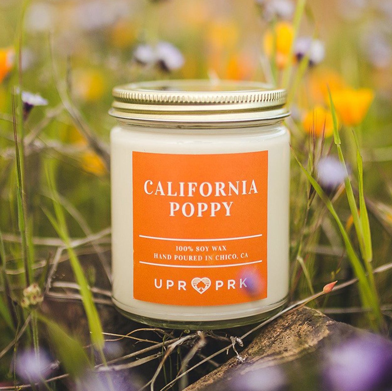 California Poppy Candle 8oz - Upper Park Clothing - Chico, Ca - California Collection
