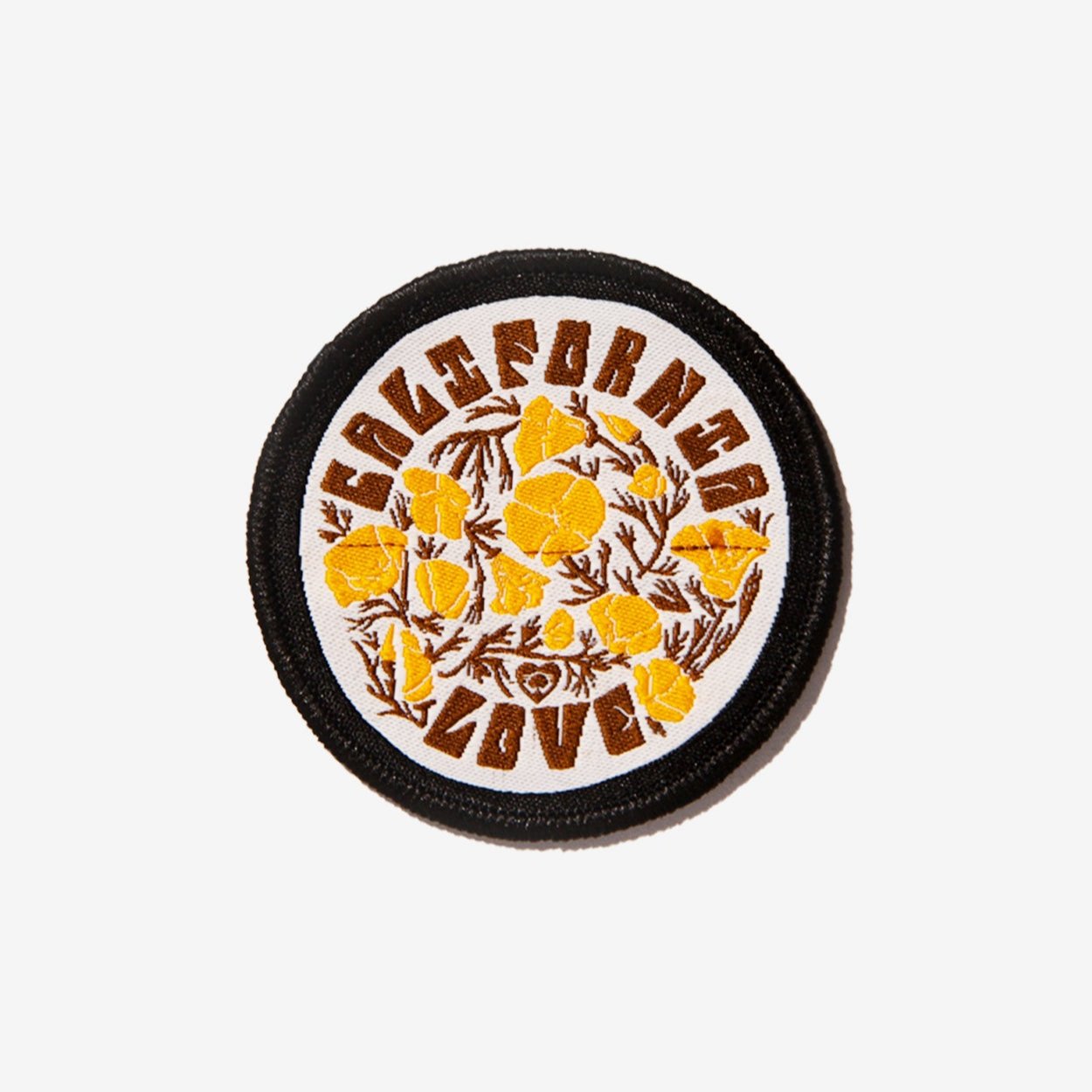 California Poppy Love Sew On Patch from Upper Park Clothing in Chico, Ca