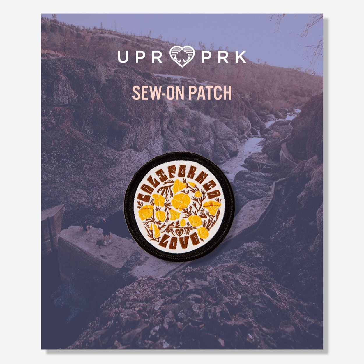 California Poppy Love Sew On Patch from Upper Park Clothing in Chico, Ca