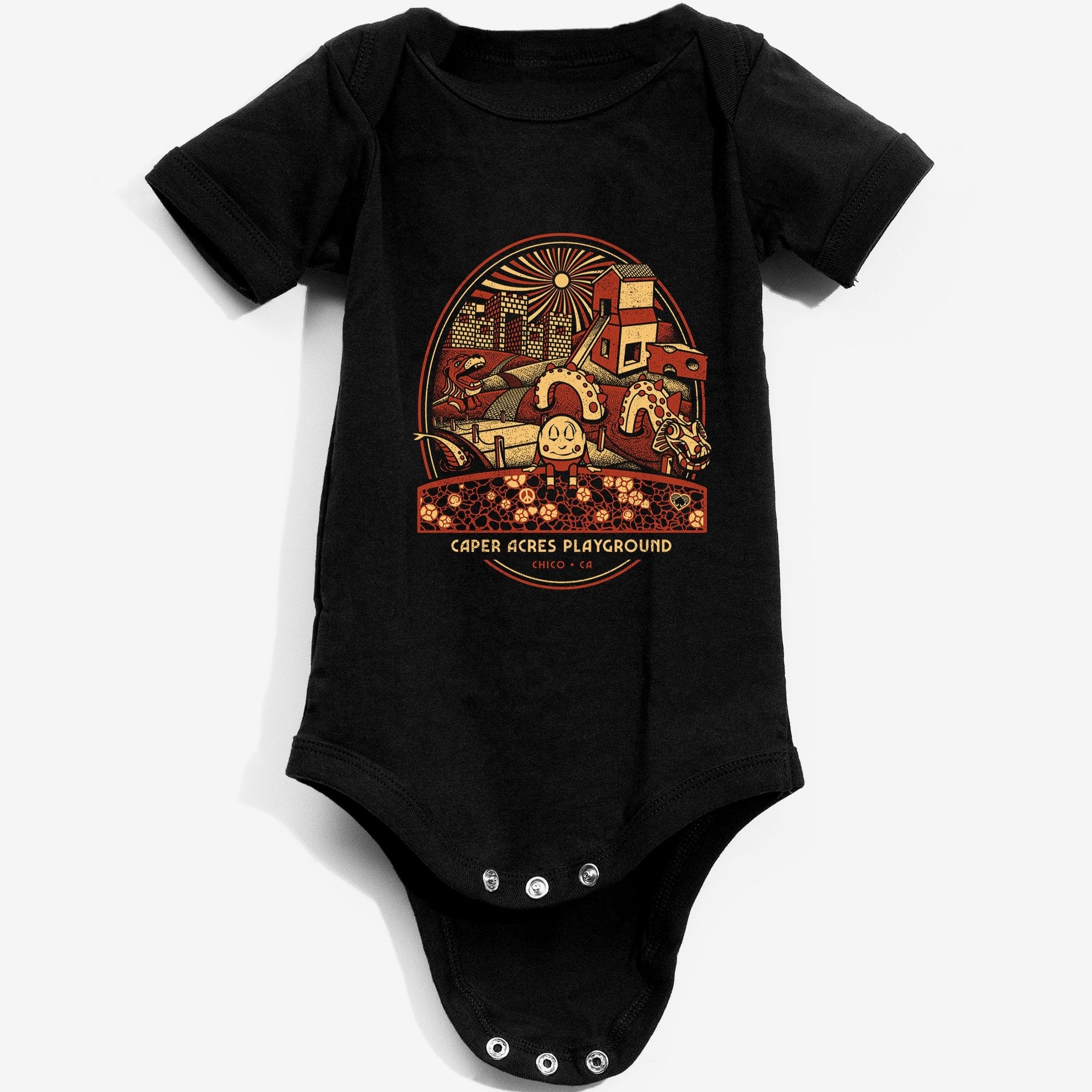 Caper Acres Baby Onesie from Upper Park Clothing in Chico, Ca