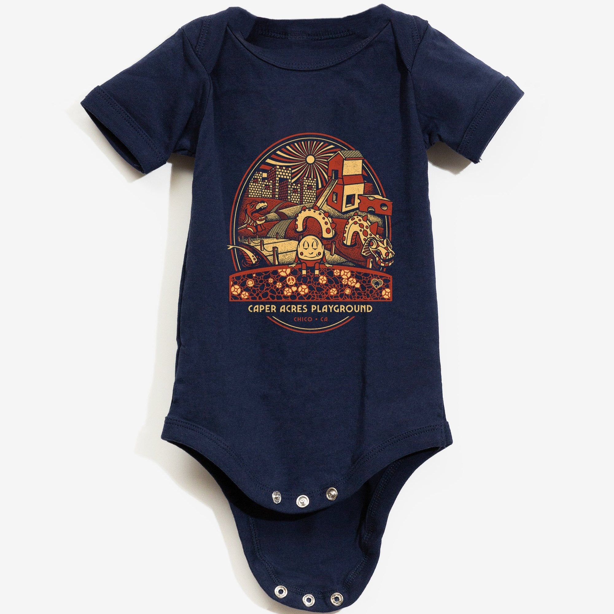 Caper Acres Baby Onesie from Upper Park Clothing in Chico, Ca