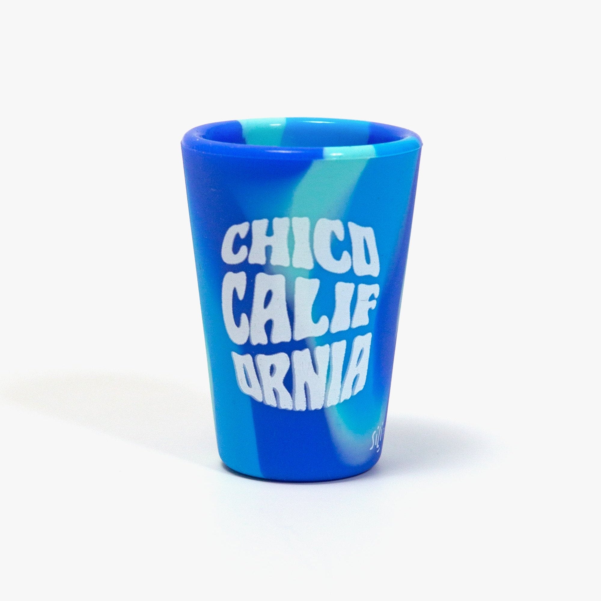 Hippie Dippy Chico Silicone Shot Glass from Upper Park Clothing in Chico, Ca