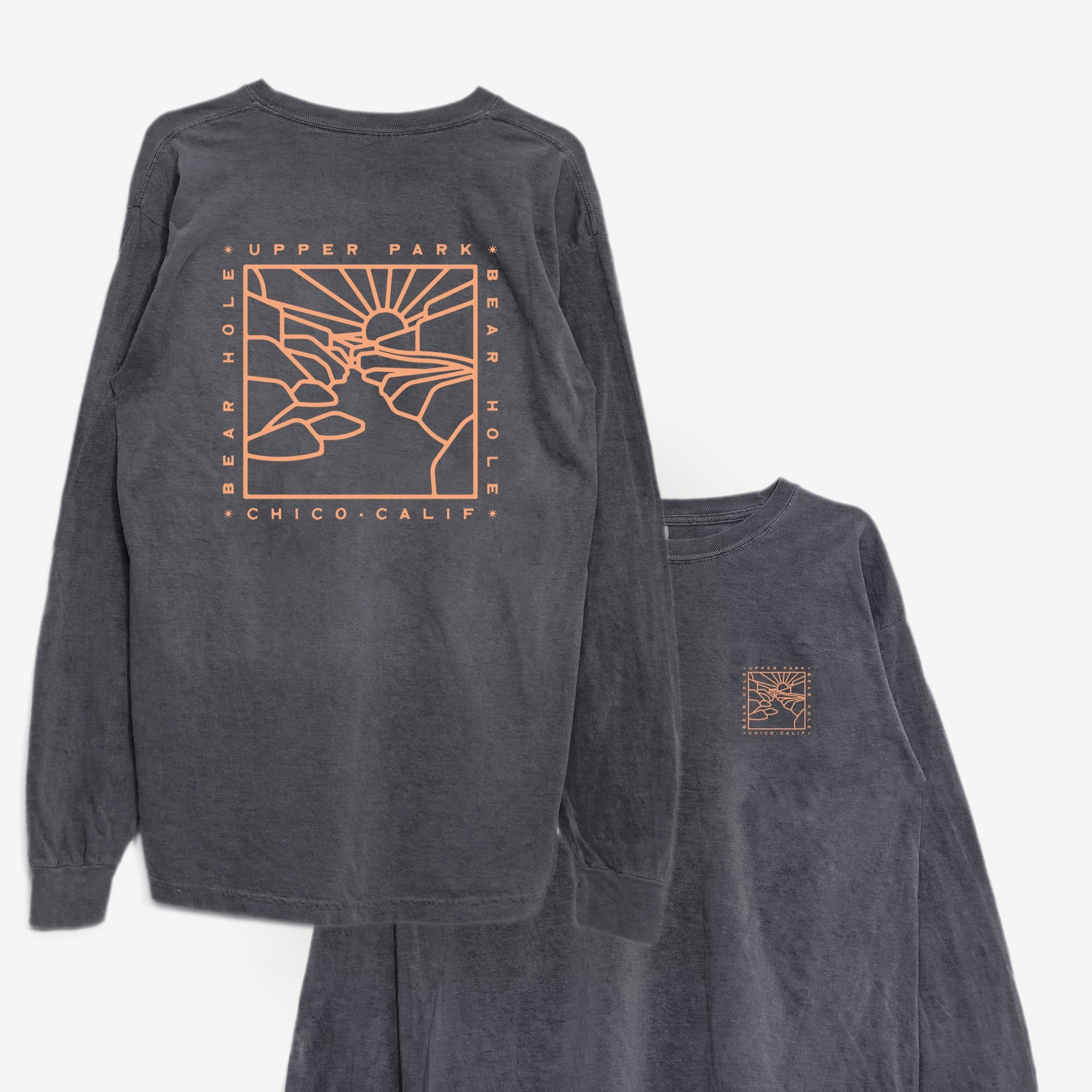 Bear Hole Long Sleeve Washed Shirt - Upper Park Clothing - Bidwell Park -Chico, California