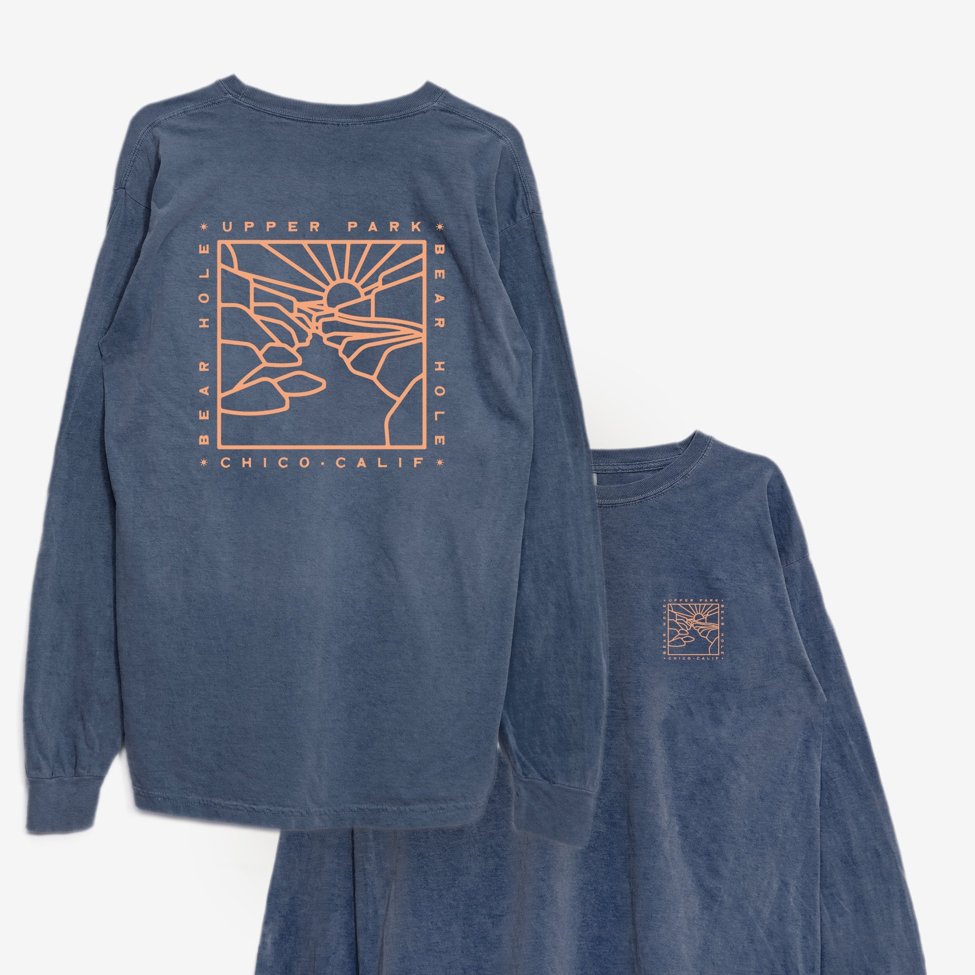 Bear Hole Long Sleeve Washed Shirt - Upper Park Clothing - Bidwell Park -Chico, California