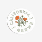 California grown poppy sticker - Upper Park Clothing - Chico, Ca