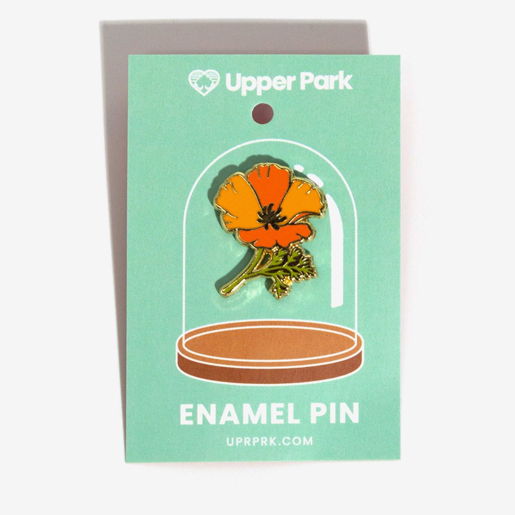 California Poppy Flower Enamel Pin - Upper Park Clothing - Chico, Ca