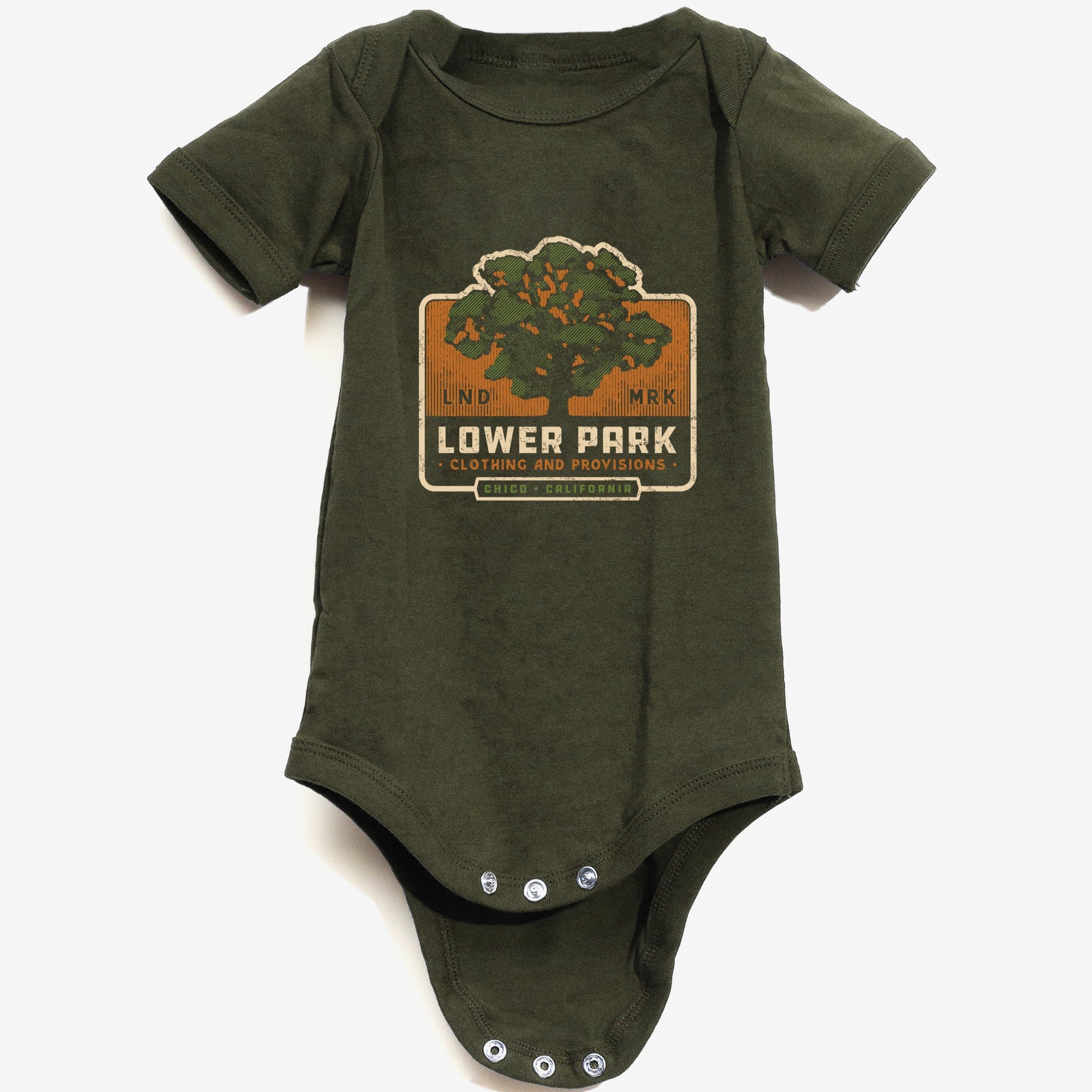 Little Oak Baby Onesie-Upper Park Clothing-Bidwell Park-Chico,California