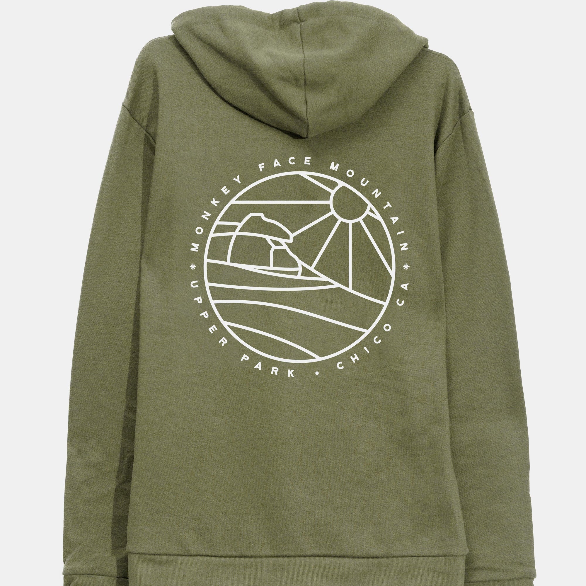Monkey Face Mountain Sweatshirt - Upper Park Clothing - Chico, California - Monkey Face Rock - Bidwell Park