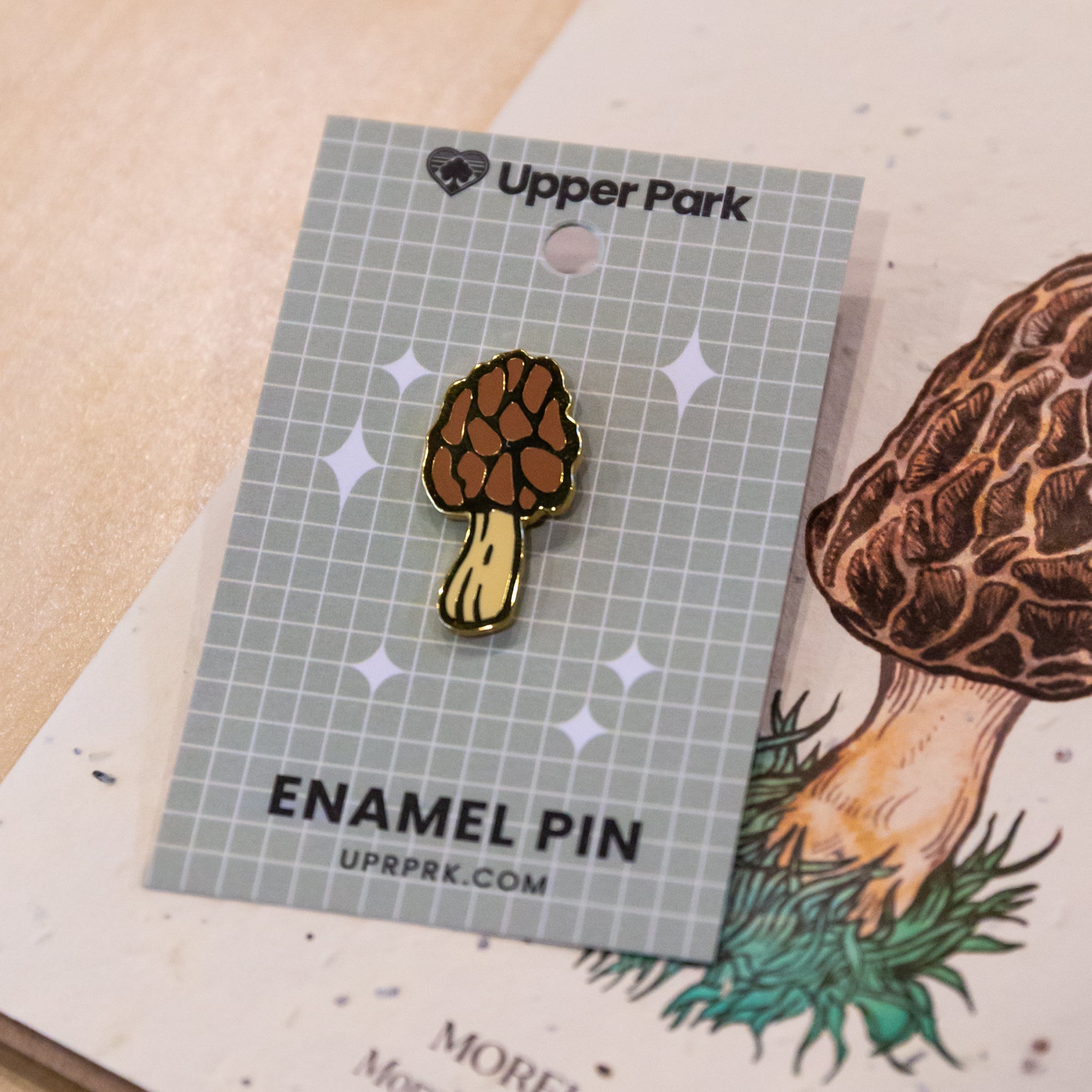 Morel Mushroom Enamel Pin Lapel