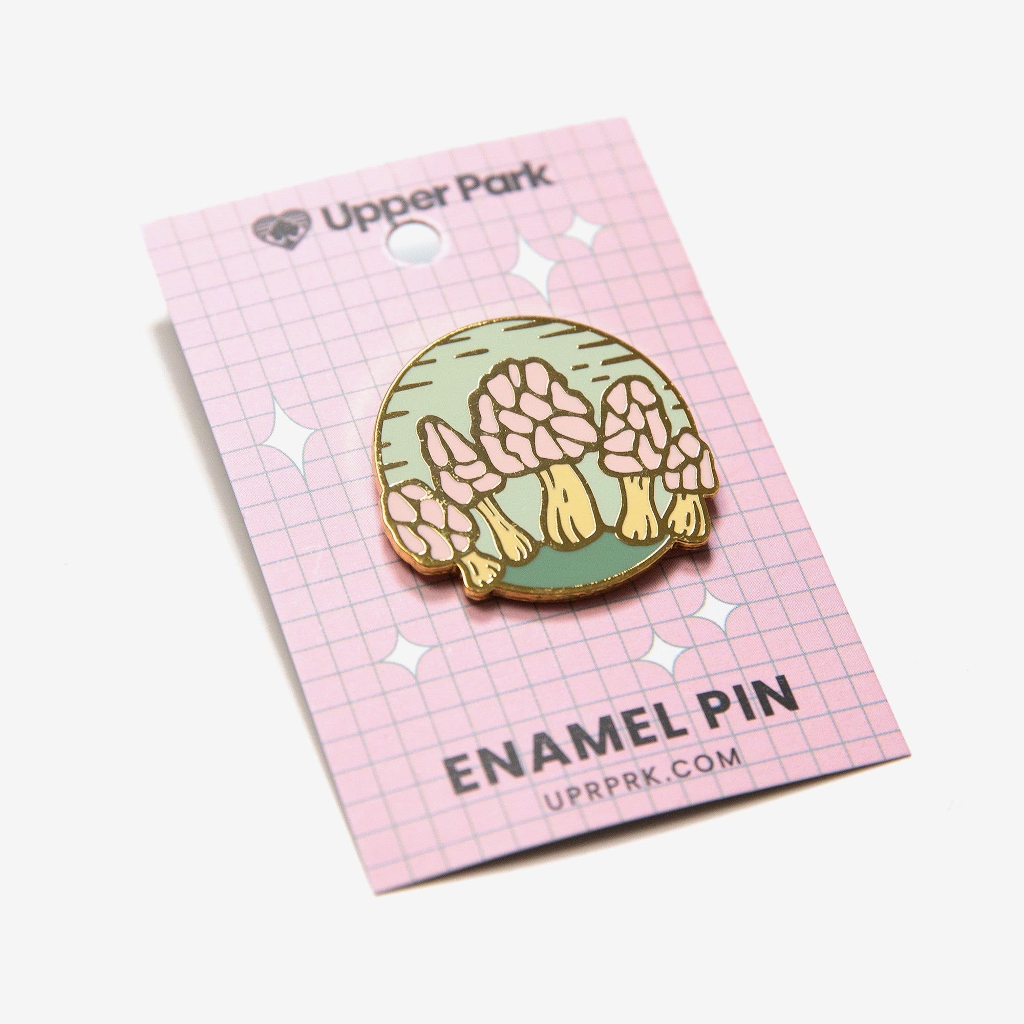 Morel Mushroom Family Enamel Pin