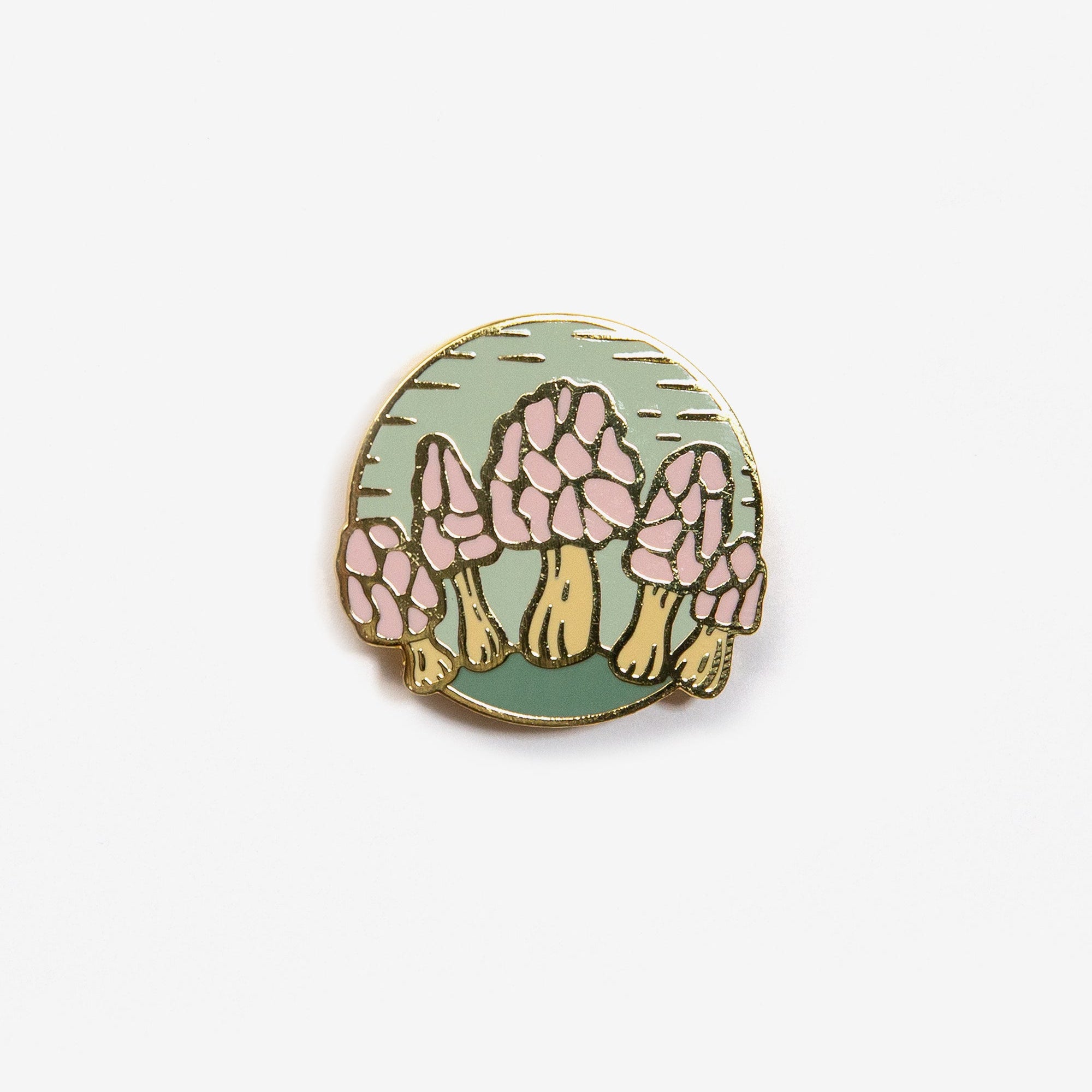 Morel Mushroom Family Enamel Pin