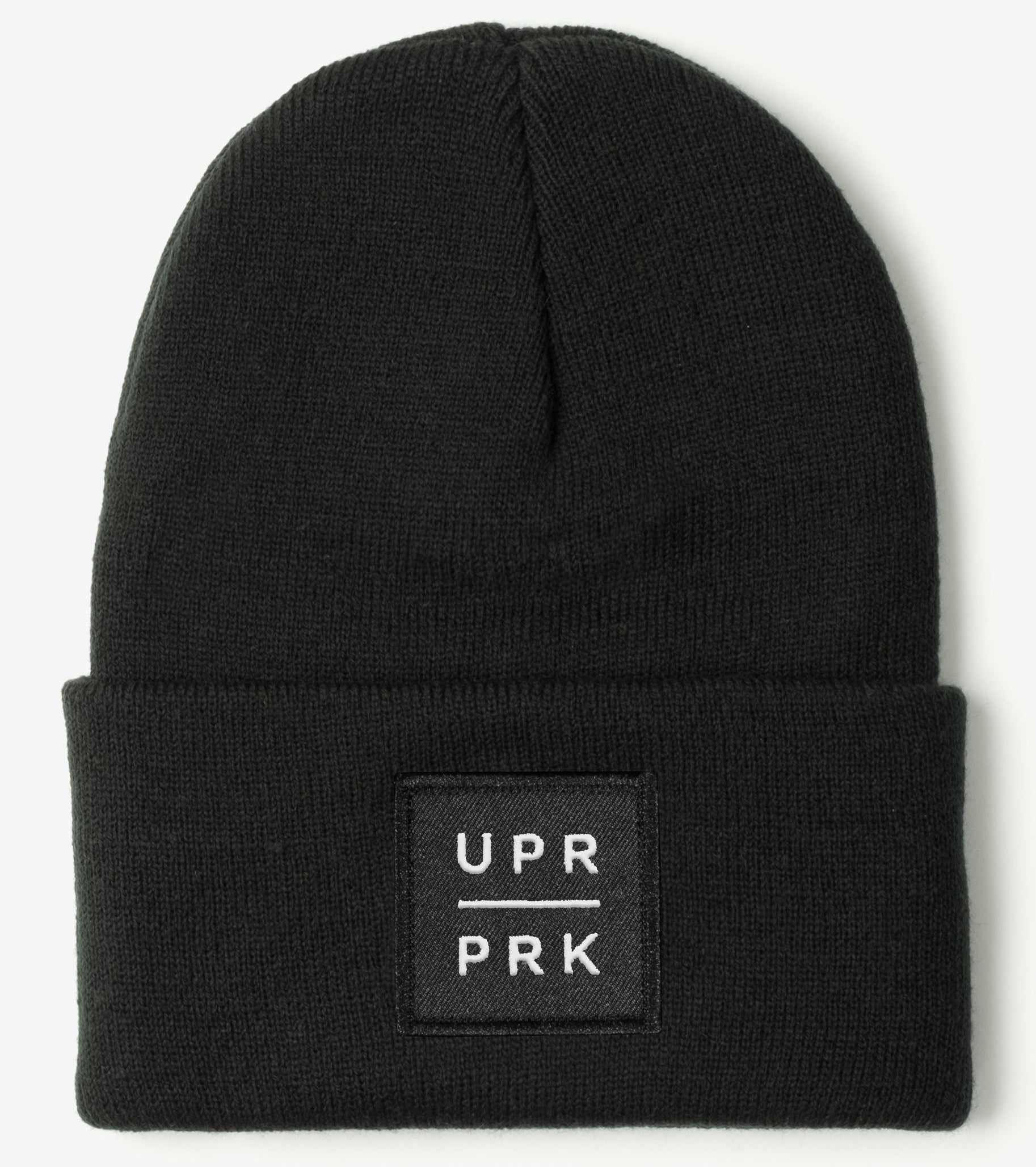 Original Upper Park Box Logo Beanie - Black Standard Beanie - Upper Park Clothing - Chico, CA