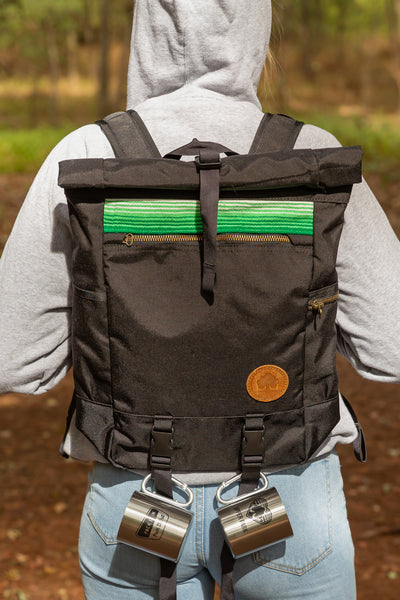 Roll-Top Rucksack for Everyday Life in Green