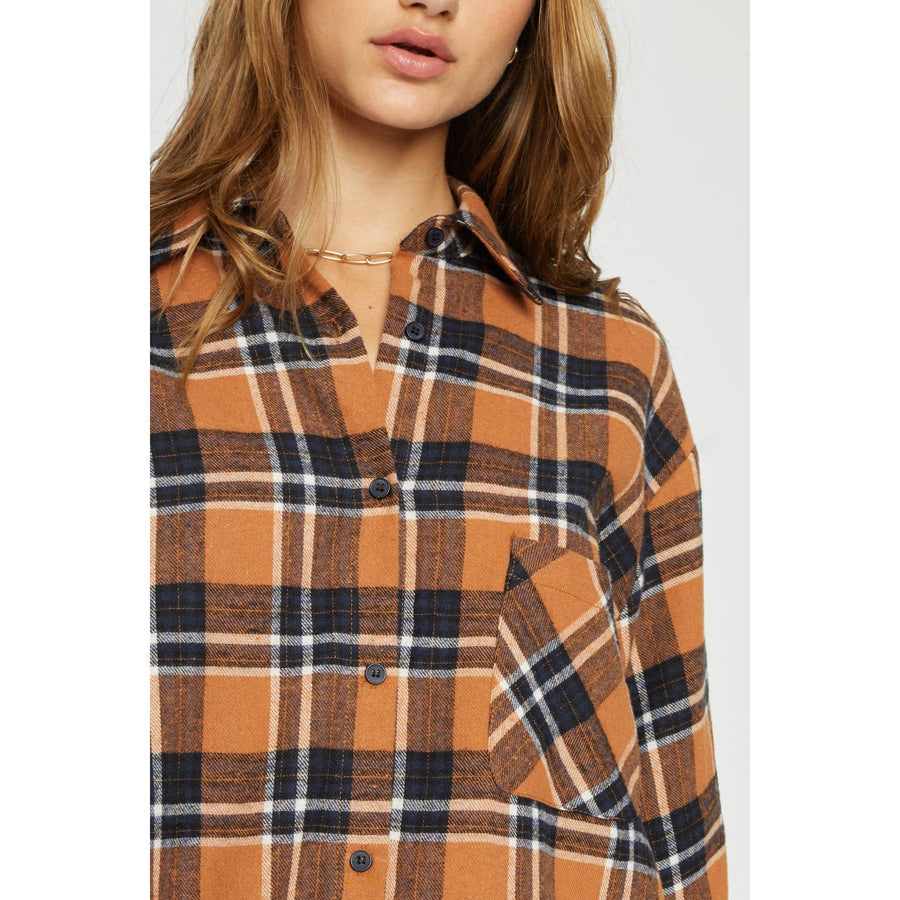 OVERSIZED PLAID SHIRT: Black White / M