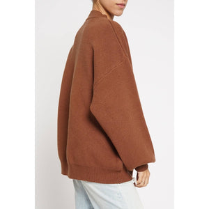 OVERSIZED RIBBED SWEATER: Rust / S