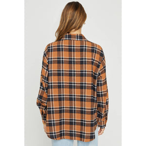 OVERSIZED PLAID SHIRT: Black White / M