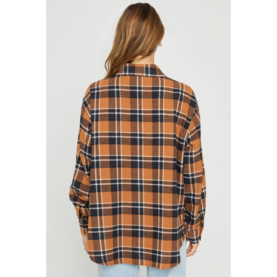 OVERSIZED PLAID SHIRT: Black White / M