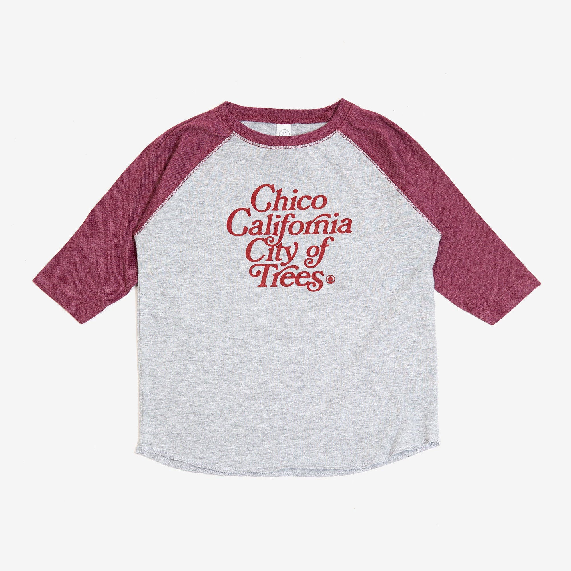 Bookman Graphic Toddler Baseball Tee in vintage heather/vintage burgundy from Upper Park Clothing in Chico, Ca