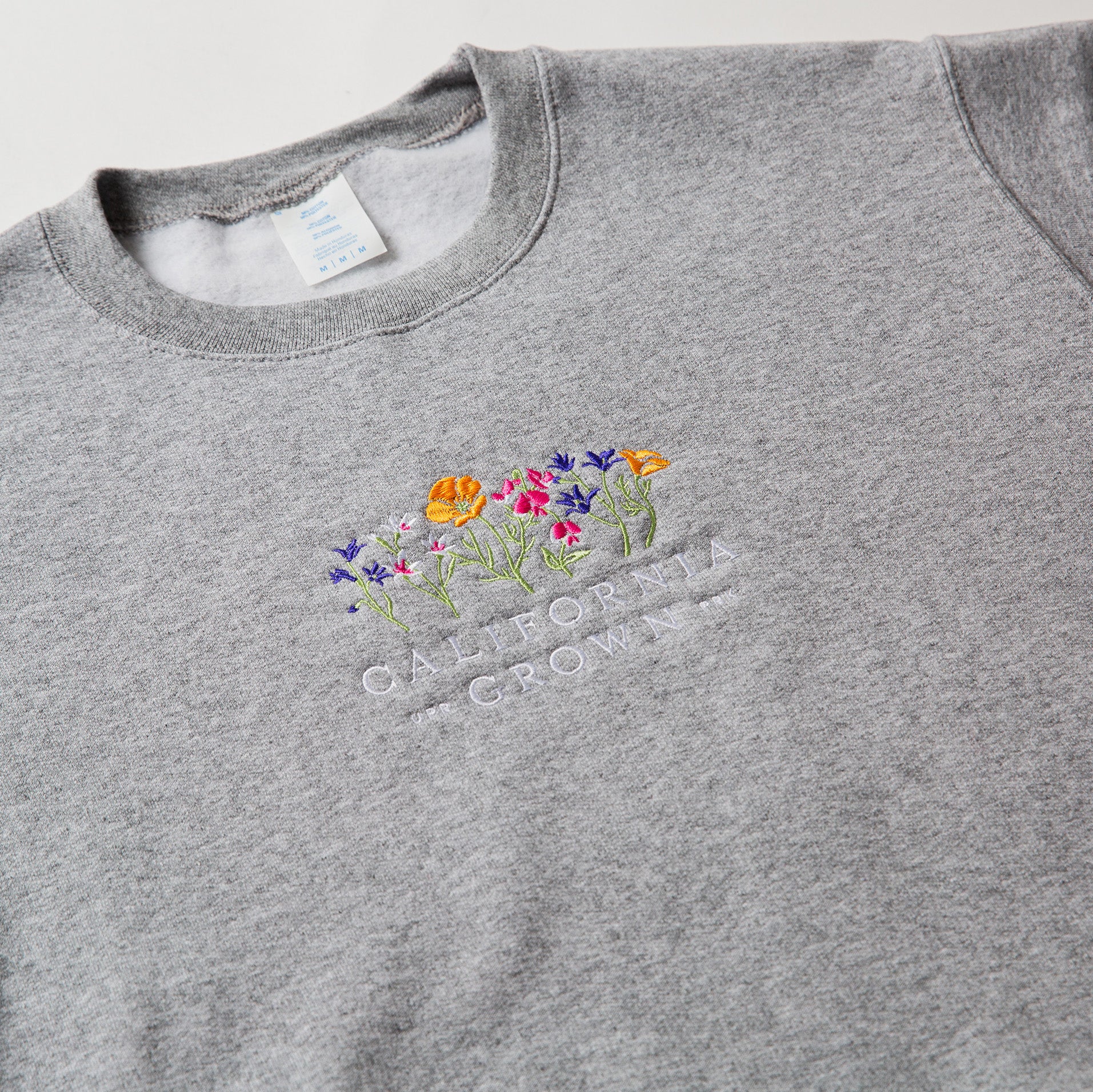 California Wildflowers Embroidered Sweatshirt - California Grown - Upper Park Clothing