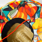 California Poppy Love Stained Glass Pattern Straw Hat from Upper Park Clothing in Chico, Ca