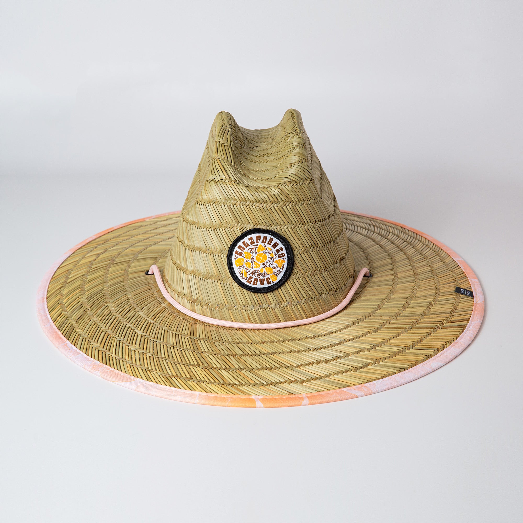 California Poppy Love Waves Pattern Straw Hat from Upper Park Clothing in Chico, Ca