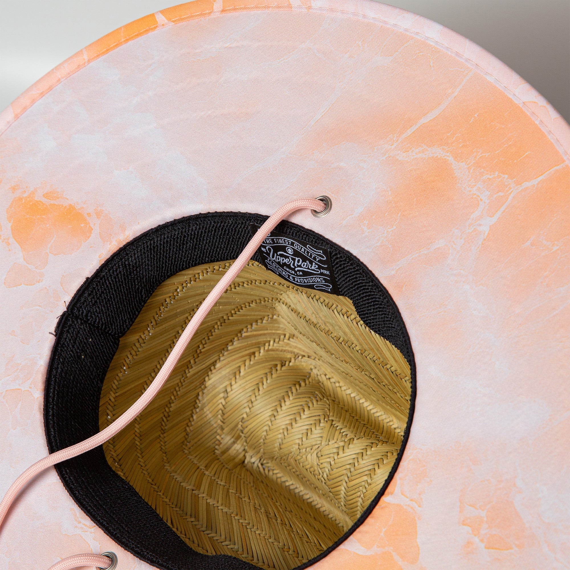 California Poppy Love Waves Pattern Straw Hat from Upper Park Clothing in Chico, Ca